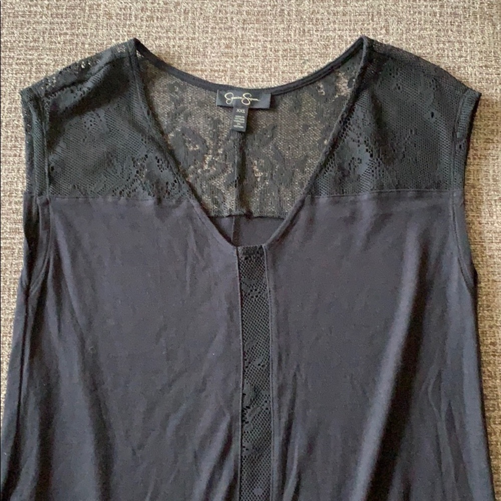 Jessica Simpson black/lace sleeveless top,like new